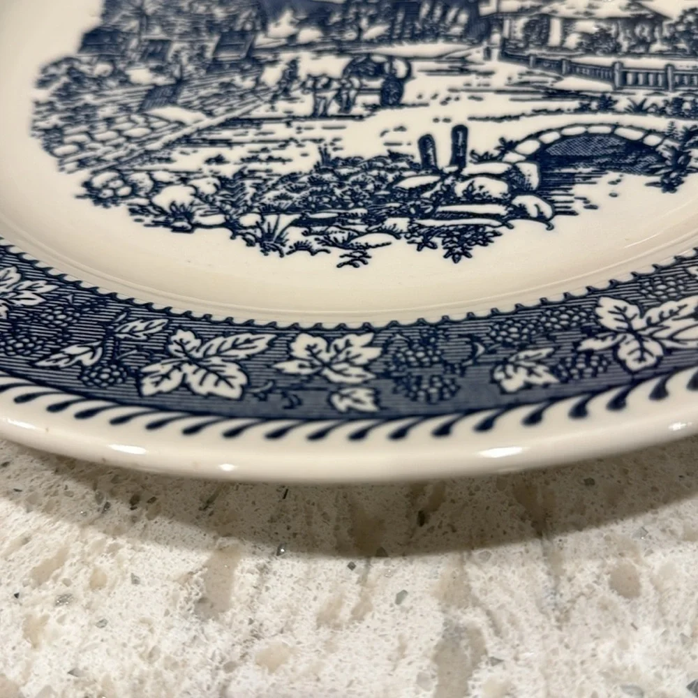 HOMER LAUGHLIN~SHAKESPEARE~COUNTRY BLUE LEAVES~ROPE EDGE~SERVING PLATTER~G13